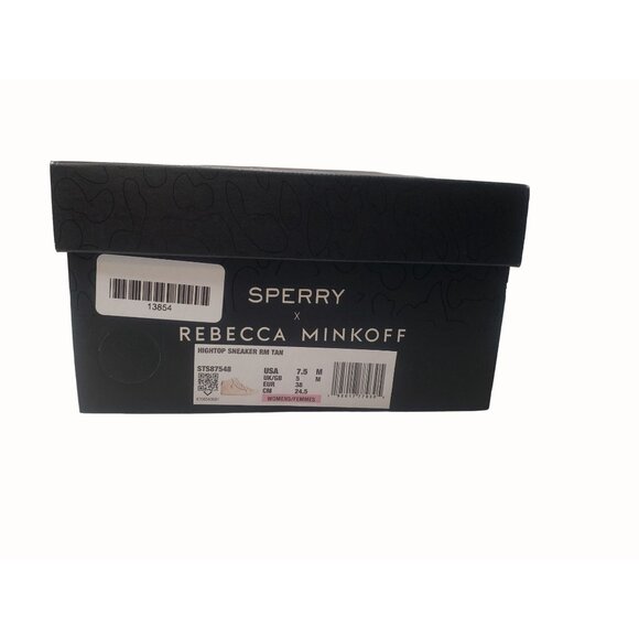 Sperry Women's X Rebecca Minkoff High Top Canvas Sneaker Tan Size 7.5M - Picture 6 of 6